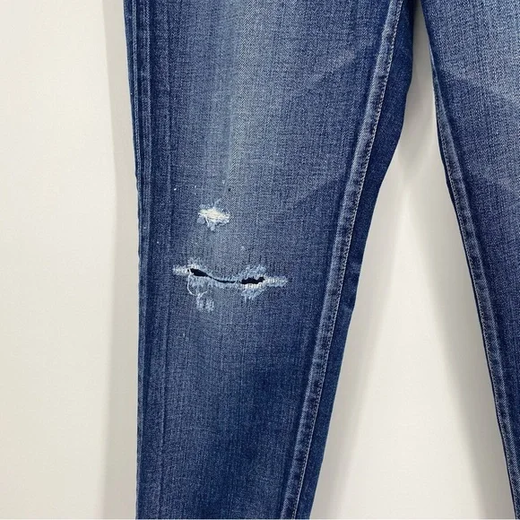 Moussy Vintage Lancaster Mid-Rise Distressed Skinny Cropped Jeans Size 27 - Picture 5 of 14
